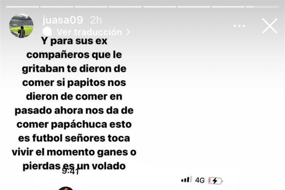 Éste fue uno de los mensajes que la esposa de Hurtado compartió en redes.