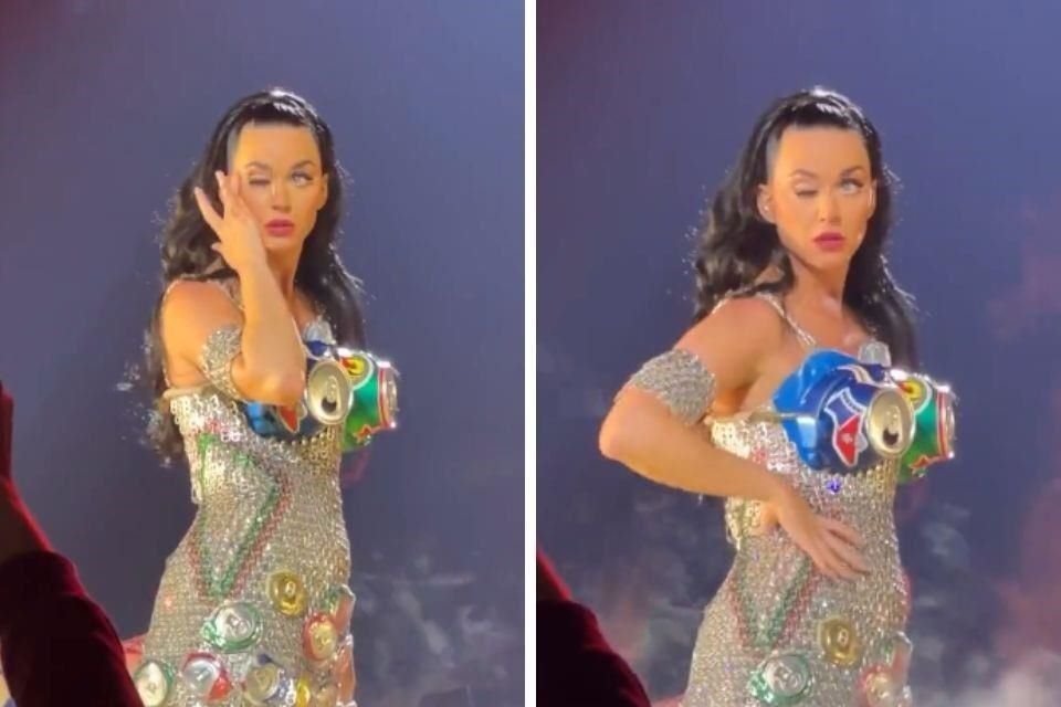 Katy Perry se volvió viral en redes sociales luego de presentar un extraño movimiento en el párpado durante un concierto en Las Vegas.