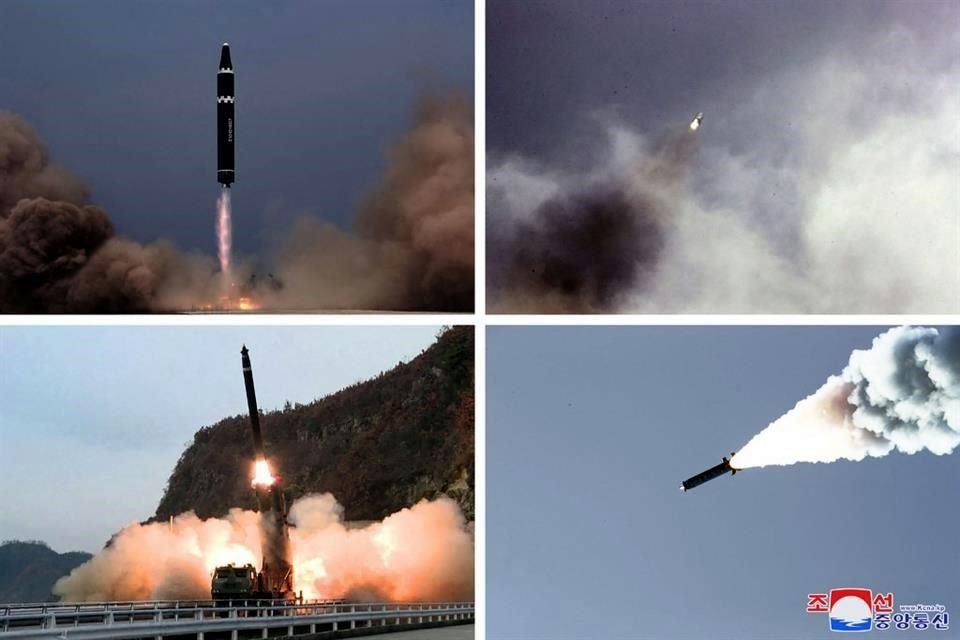 Imágenes de lanzamientos de misiles tomadas entre el 2 y el 5 de noviembre por Norcorea.