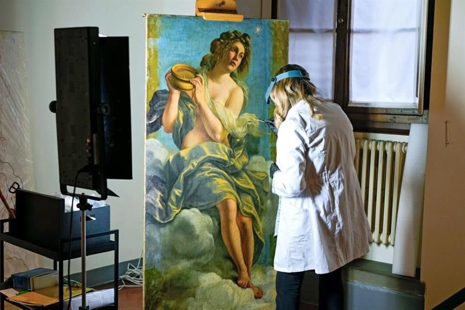 Las restauradoras realizarán una versión digital de 'Alegoría de la inclinación' (1616), de Artemisia Gentileschi.
