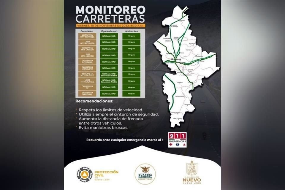 Protección Civil pidió a los conductores efectuar los reportes al sistema 911.