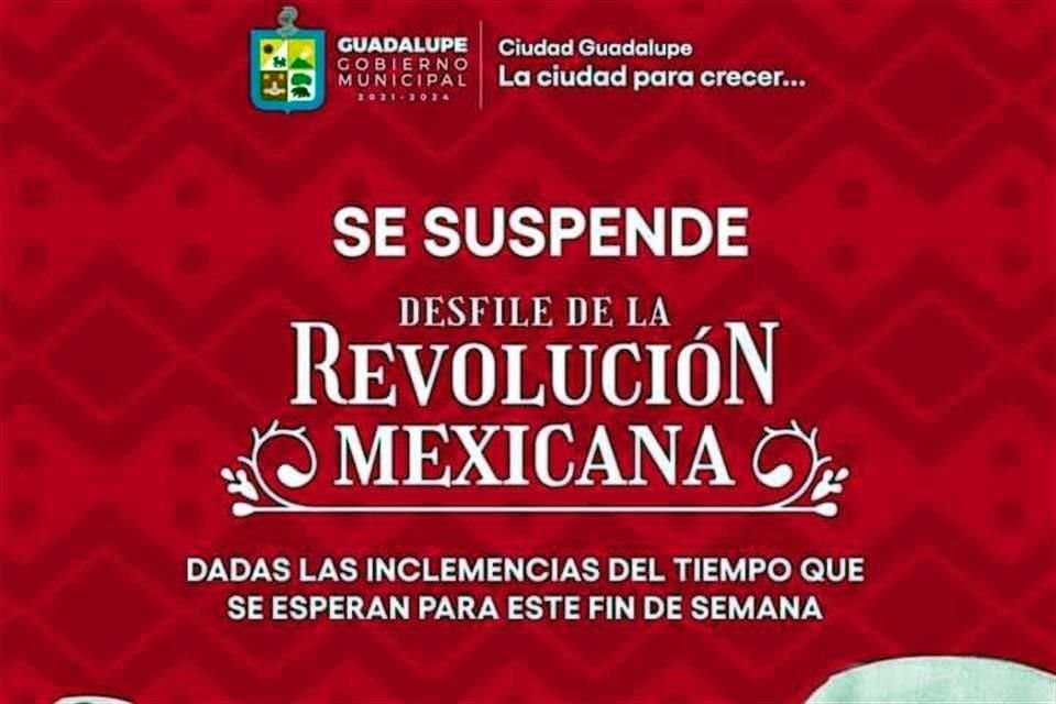 Además, se estima que sea un día lluvioso, por lo que las condiciones del tiempo no serían las óptimas para realizar el desfile.