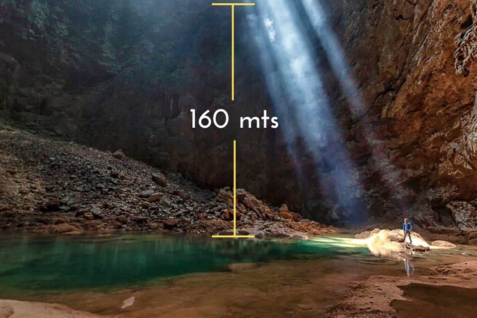 El sótano 'El Cepillo', tiene una profundidad de 160 metros y se ubica en la Sierra de Tamapatz, en el municipio de Aquismón, San Luis Potosí.