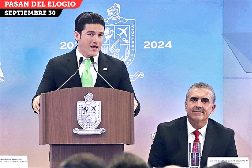 Al rendir su Primer Informe el 30 de septiembre, el priista César Garza, Alcalde de Apodaca, fue elogiado por el Gobernador Samuel García.