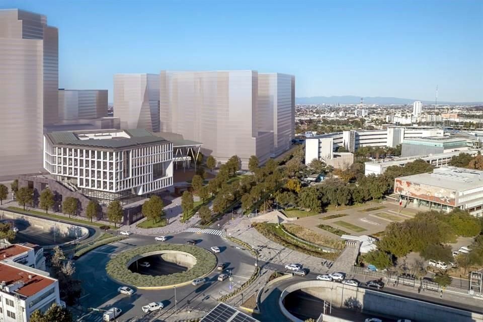 Proyección del edificio que estará ubicado en la esquina de la Avenida Garza Sada y Fernando García Roel. El plan arranca la segunda parte del Distrito Tec.