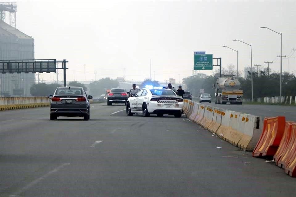 Ante la visita de AMLO se reforzó la seguridad en algunas vías.