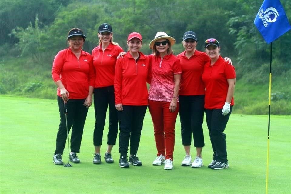 Patricia de Cavazos, Gaby Oyervides, Gaby Santos, Marcela Canales, Edwina Curiel y Gretchen Yeverino de Llaguno