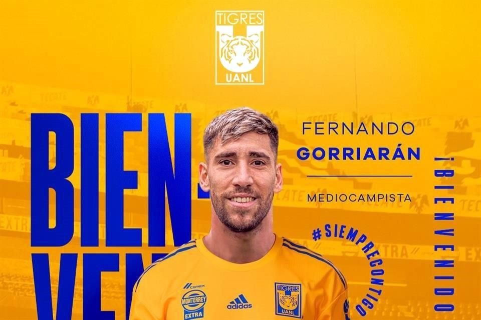 Los Tigres hicieron oficial el fichaje del mediocampista uruguayo Fernando Gorriarán.