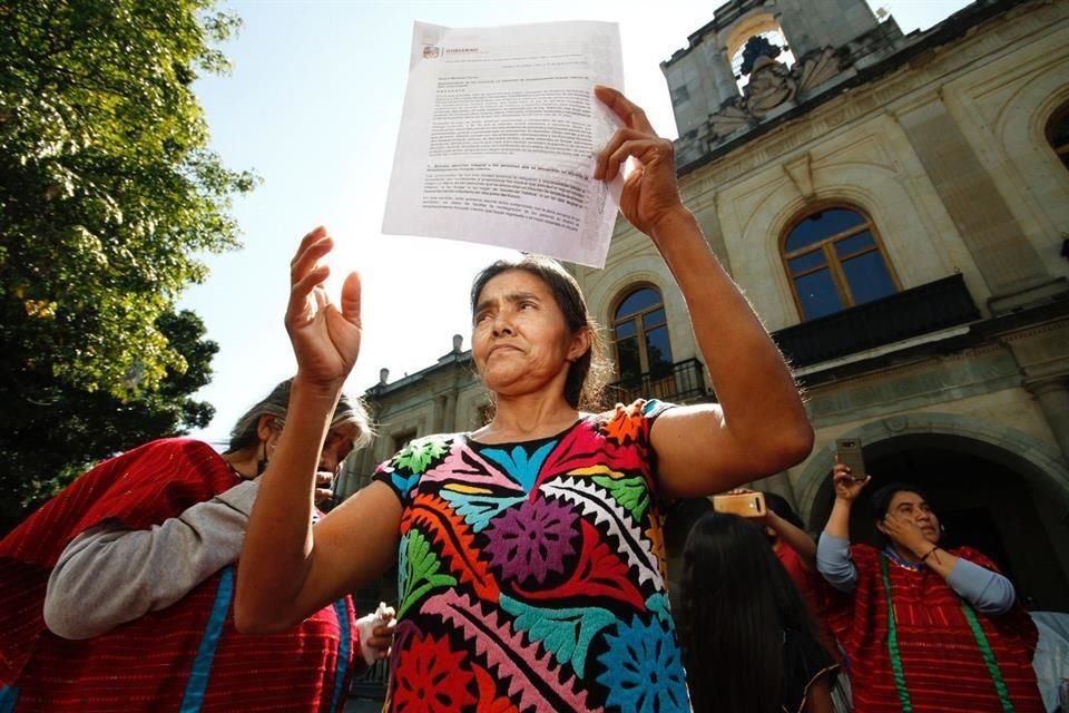 Reyna Martínez, una de las líderes del grupo de indígenas triquis.