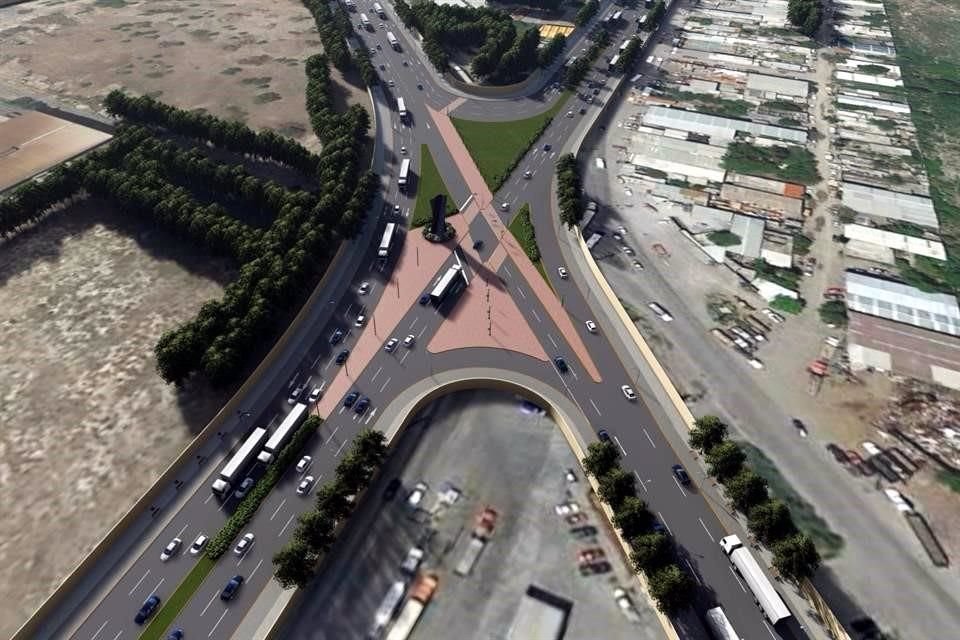 Así sería el cruce de las carreteras Monclova y Colombia, según una proyección del Municipio de Escobedo.