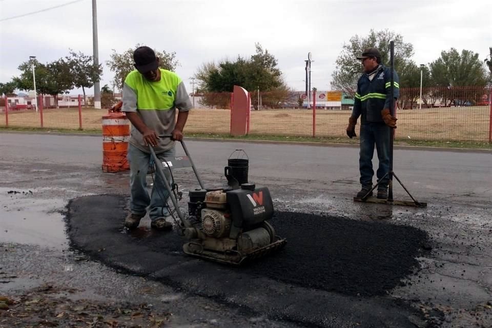 Los baches captados en la Avenida Las Torres, en Escobedo, también fueron reparados por el Municipio.