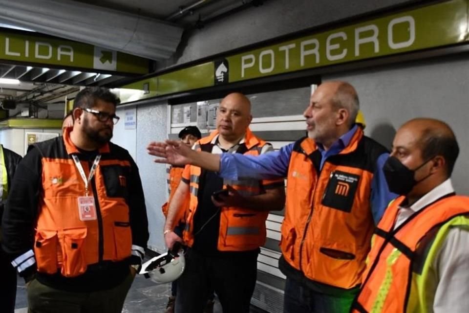 Director del Metro informó que peritaje en túnel Potrero-La Raza finalizó; revisión durará hasta mañana para confirmar circulación segura.