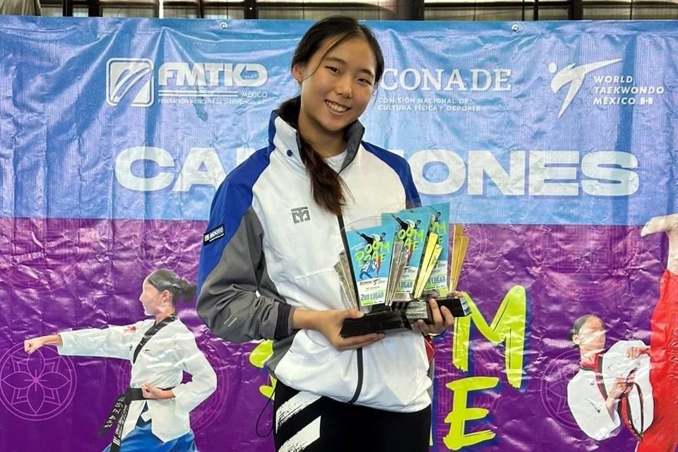 La regia Cecilia Lee brilló con tres oros en el Nacional de Taekwondo en Guadalajara.