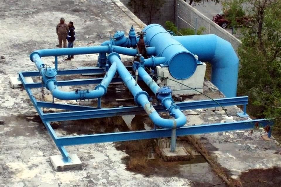 Válvula del tanque de AyD que por 12 horas generará un corte en el suministro de agua a más de 100 Colonias de San Nicolás, Apodaca y Guadalupe.