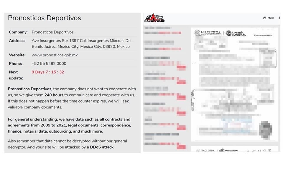 El grupo de ransomware Avaddon, que atacó a Lotenal, tiene en su posesión documentos como contratos y convenios de 2009 a 2021, correspondencia, finanzas, datos notariales y de outsourcing.