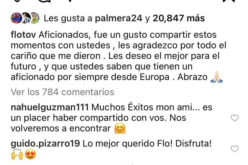 El atacante de Tigres, Florian Thauvin, le dedicó un mensaje de agradecimiento a los aficionados felinos.