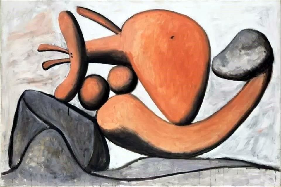 'Mujer lanzando una piedra', cuadro de Picasso que recuerda las figuras onduladas que se pueden admirar en grutas como la de Lascaux, en Francia.