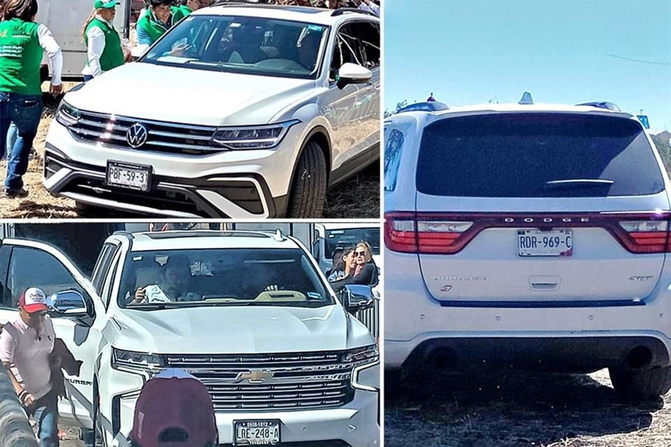 El convoy en el que viajan Delfina Gómez y su coordinador Horacio Duarte, por el Edomex, consta de 3 camionetas con valor total de 3.5 mdp.