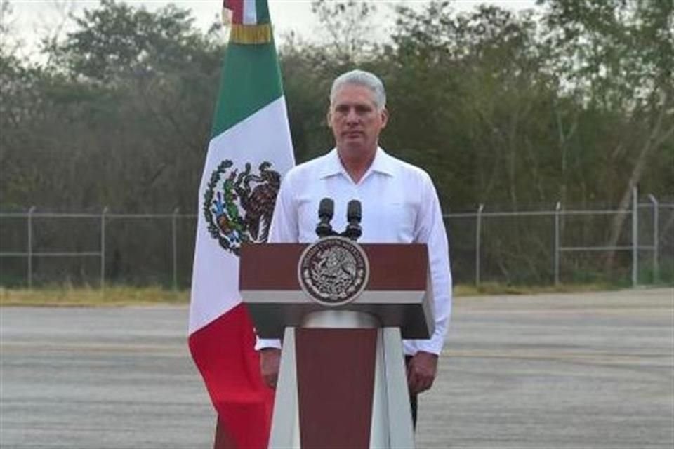 Presidente de Cuba, Miguel Díaz-Canel arribó a Campeche la mañana de este sábado.