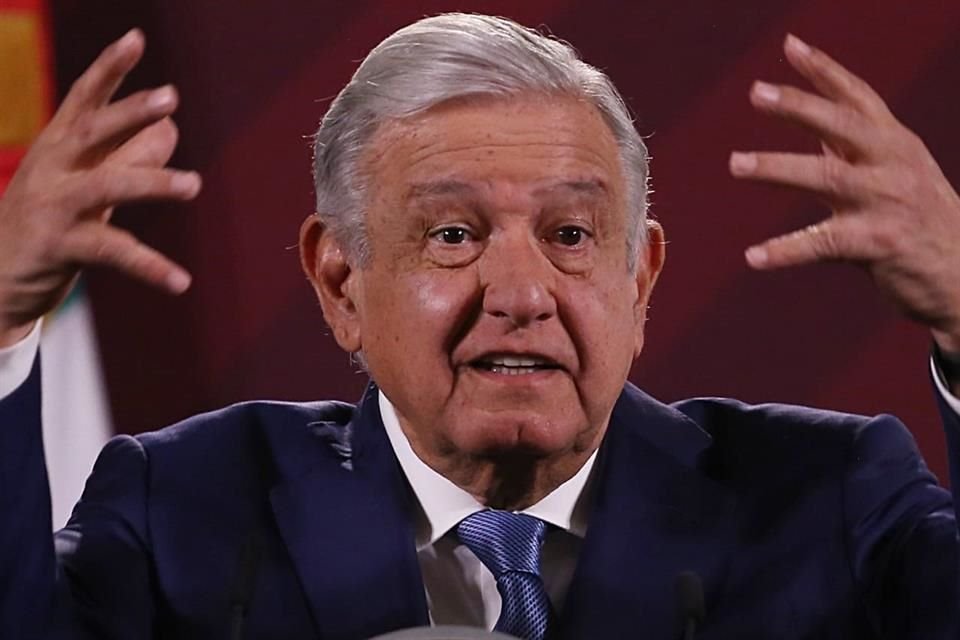 El Presidente López Obrador en conferencia de prensa. 