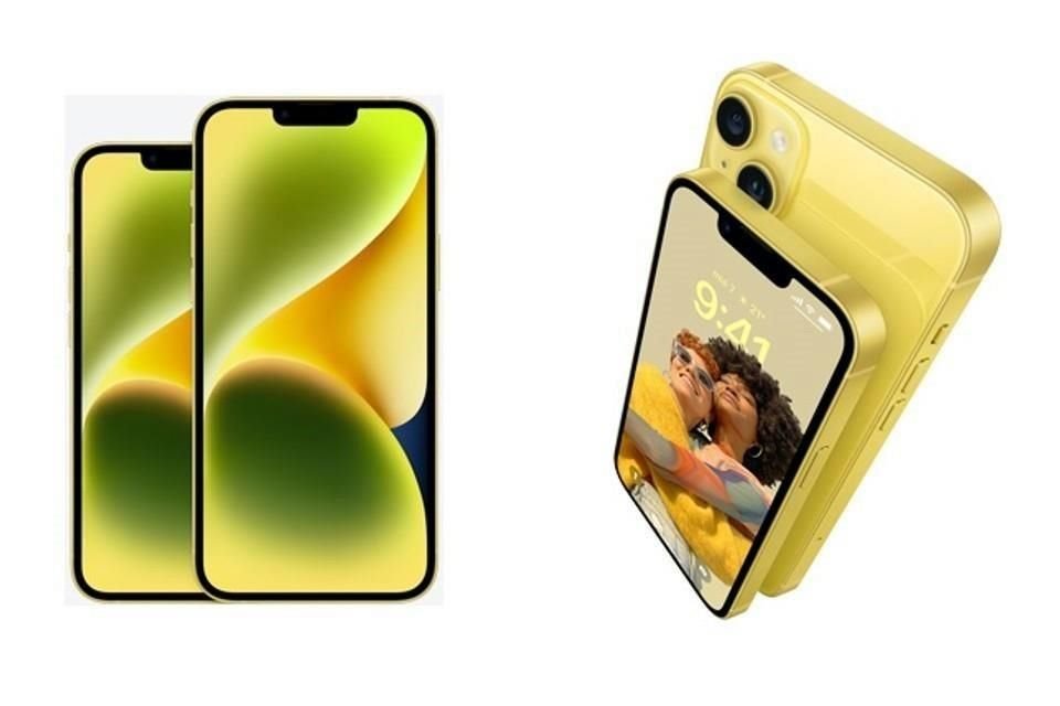 Apple presentó los modelos iPhone 14 y 14 Plus en un color amarilo canario.