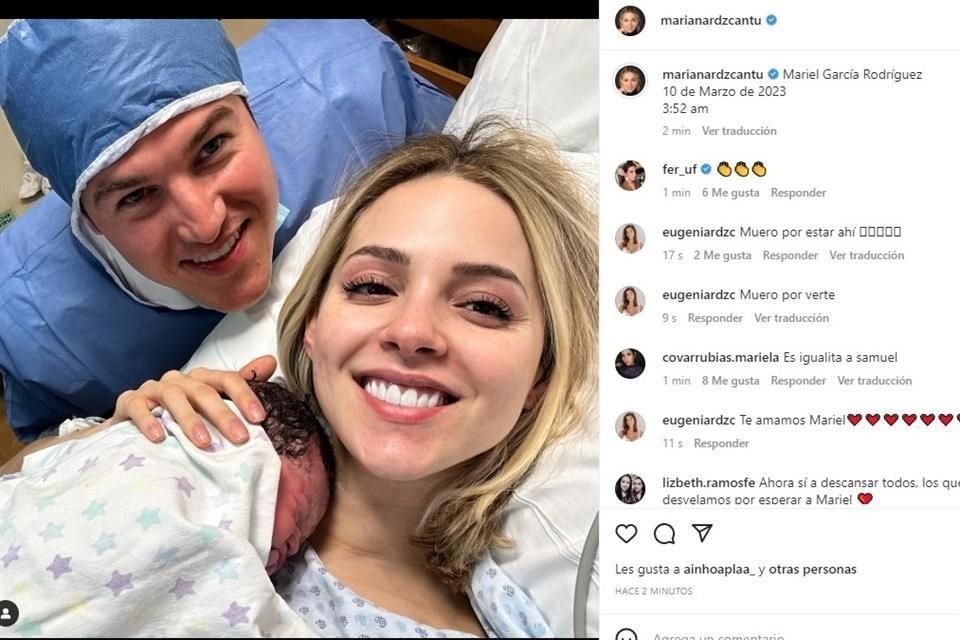 A través de Instagram, el Gobernador Samuel García y su esposa Mariana Rodríguez muestran la primera foto de su hija Mariel.