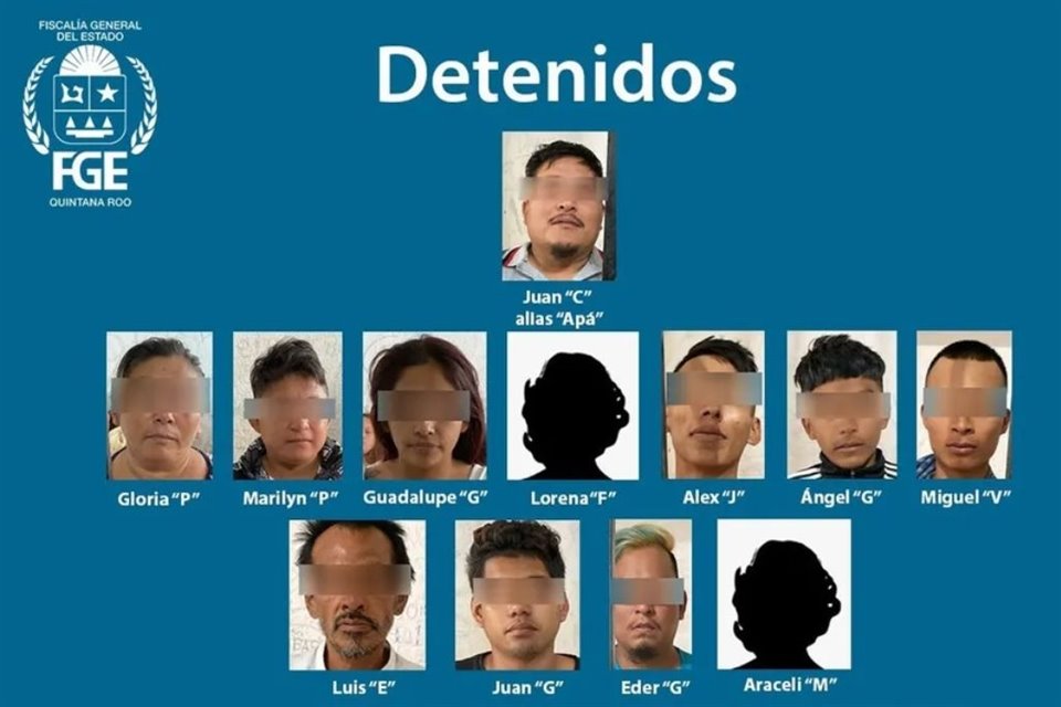 Autoridades de Quintana Roo reportaron la captura de 12 integrantes de la célula criminal 'La Barredora', ligada a homicidios en Cancún.