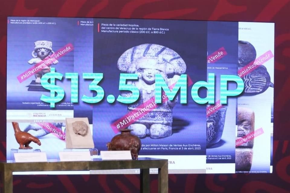 Las piezas a subastar están valuadas en 13.5 mdp.