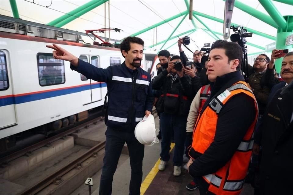 Abraham Vargas, director de Metrorrey, y el Gobernador Samuel García.