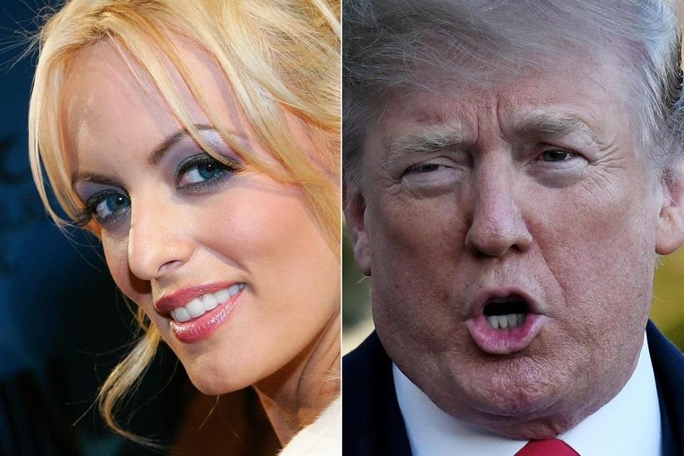 Stormy Daniels, actriz porno, y el ex presidente de EU Donald Trump.