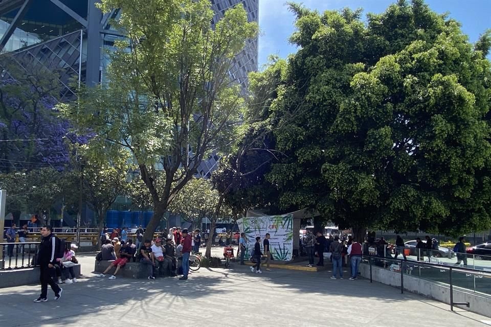 Punto de tolerancia para consumidores de mariguana, en la Estela de Luz, en Chapultepec.