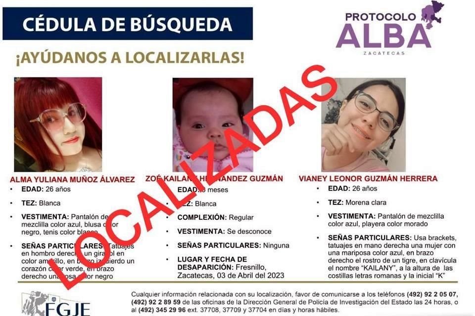 Entre las secuestradas estaba una bebé de seis meses de edad.