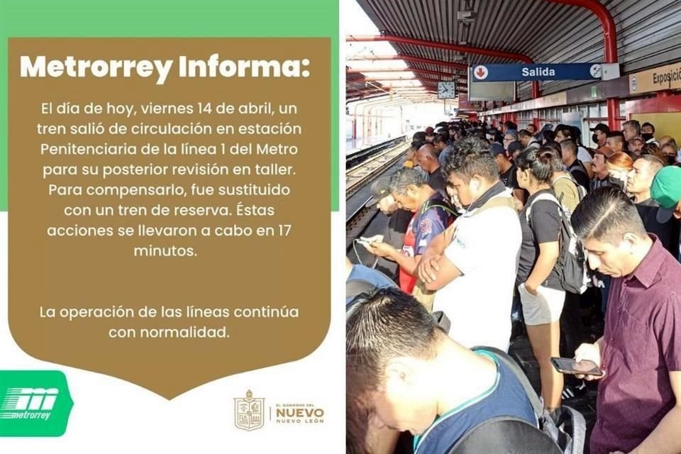 Metrorrey aseguró que los retrasos se derivaron de maniobras para remover un tren de la Estación Penitenciaria.