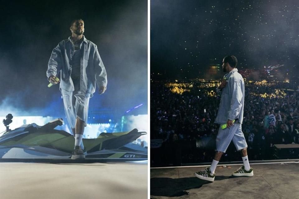 Bad Bunny lució la nueva colección de Levi's durante su presentación en Coachella.