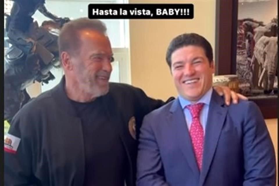 El Gobernador Samuel García compartió en sus redes una foto con el actor Arnold Schwarzenegger.