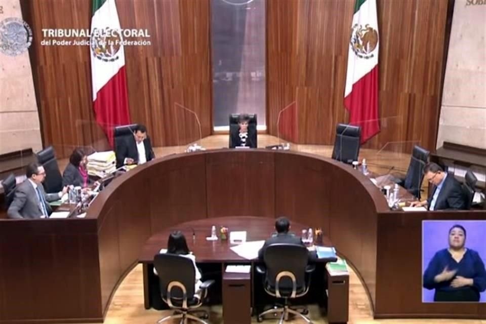 Aspecto de la sesión de la Sala Superior del Tribunal electoral federal de este miércoles.