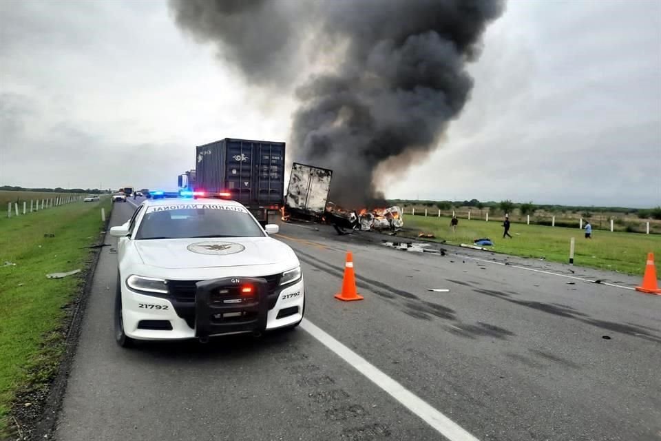 El accidente se registró ayer en la Carretera Hidalgo-Zaragoza, en Güémez, Tamaulipas.