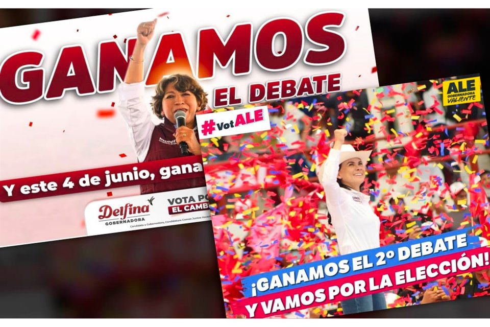 Delfina Gómez y Alejandra del Moral compartieron sus impresiones tras segundo debate para Gubernatura del Edomex; ambas se adjudican el triunfo.