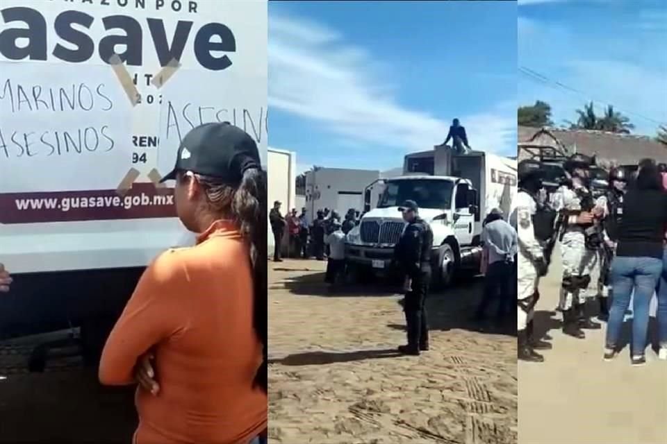 Manifestantes arribaron al cuartel ubicado en la comunidad de Boca del Río.