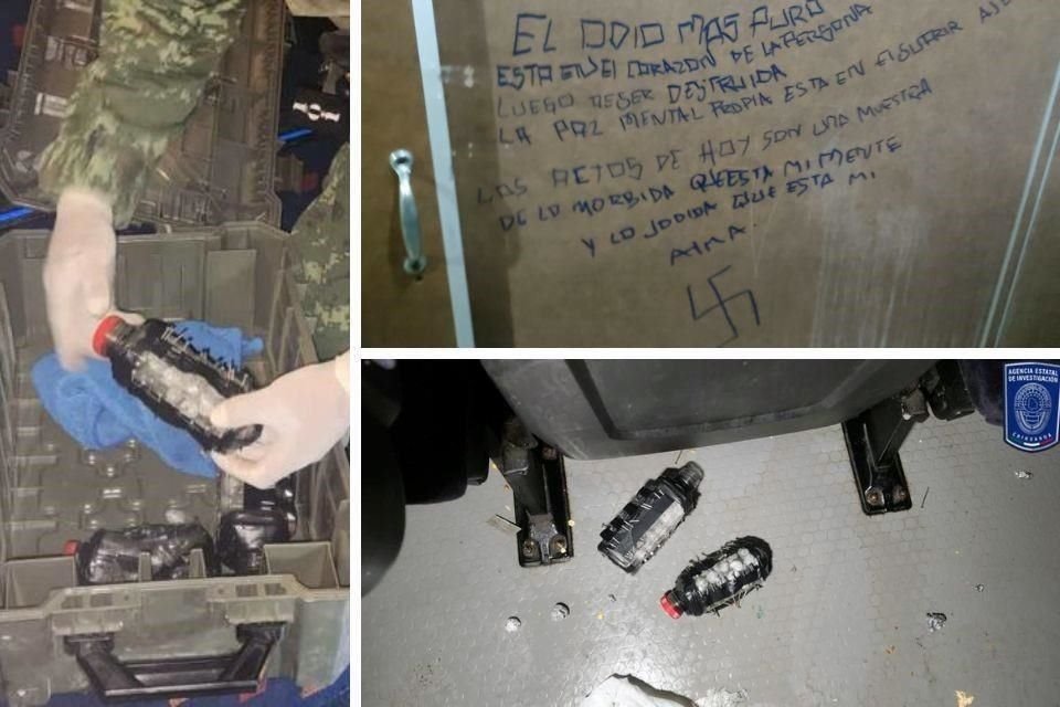 Mensaje escrito por el sujeto y los objetos abandonados.