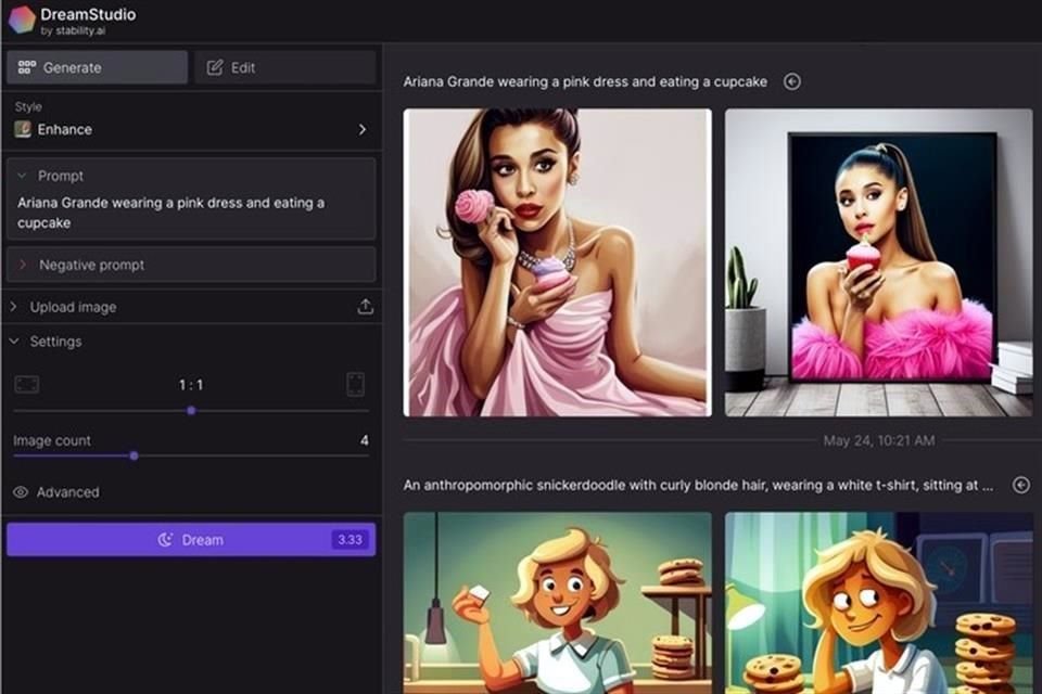 DreamStudio de Stability AI permite a los usuarios generar imágenes de figuras públicas.