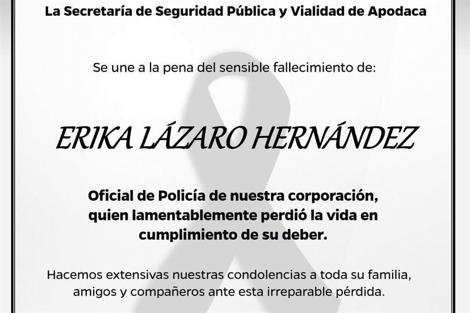 Ataque a balazos, aparentemente contra policías de Apodaca, deja como saldo una policía muerta y a su compañero lesionado.