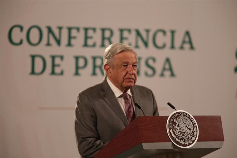 El Presidente López Obrador en conferencia matutina.