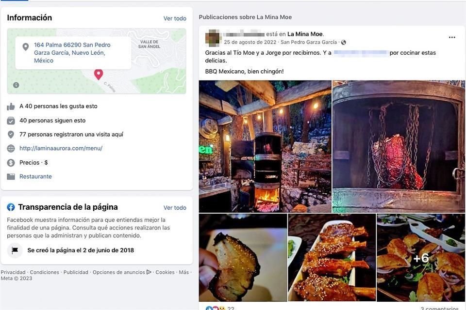 En la página de Facebook aparece su dirección en Olinalá, además del menú y su giro como restaurante.