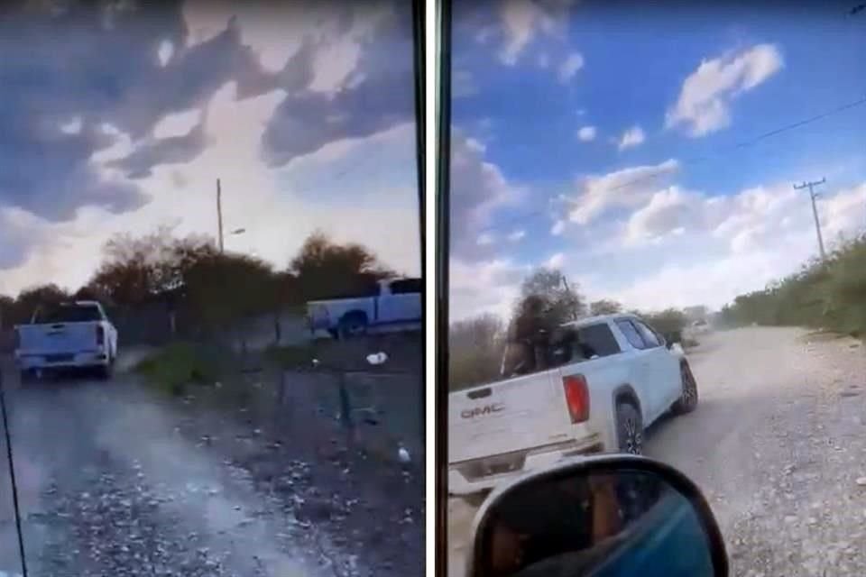 Circulan videos donde un convoy de presuntos delincuentes se desplaza en varias camionetas por un área despoblada de Linares.