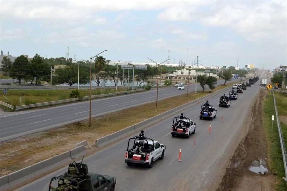 300 elementos arribaron a Reynosa para reforzar la seguridad en la zona.