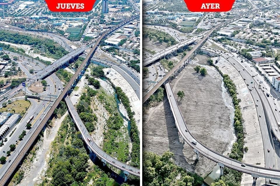 El desmonte del Río Santa Catarina inició ayer. Expertos cuestionaron la falta de consulta y advirtieron de impacto ambiental.