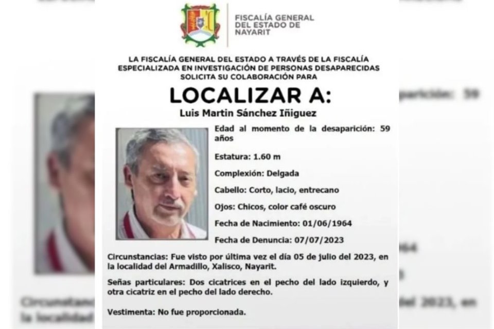 Luis Martín Sánchez, periodista desaparecido el 5 de julio, fue localizado sin vida este sábado en Tepic, confirmó Fiscalía General de Nayarit. 