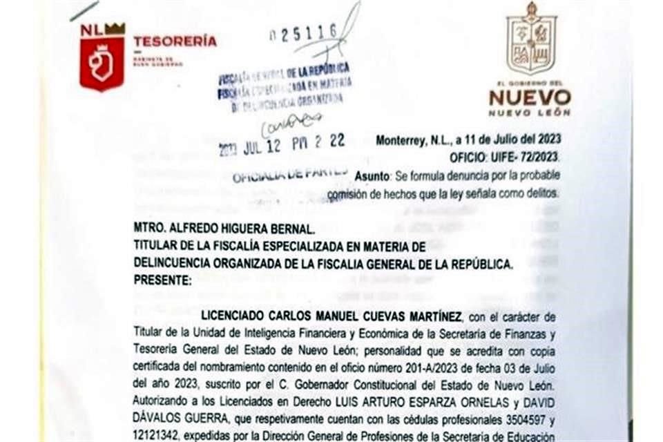 La UIFE denuncia al esposo y cuñado de la Diputada priista Perla Villarreal por presuntas operaciones con recursos de procedencia ilícita.