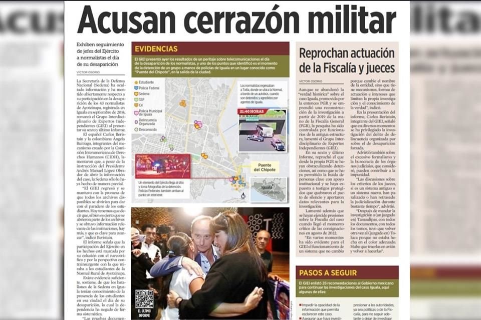 AMLO dijo que no es cierto que el Ejército y la Marina hayan bloqueado información sobre caso Ayotzinapa, como afirmó el GIEI antes de irse.